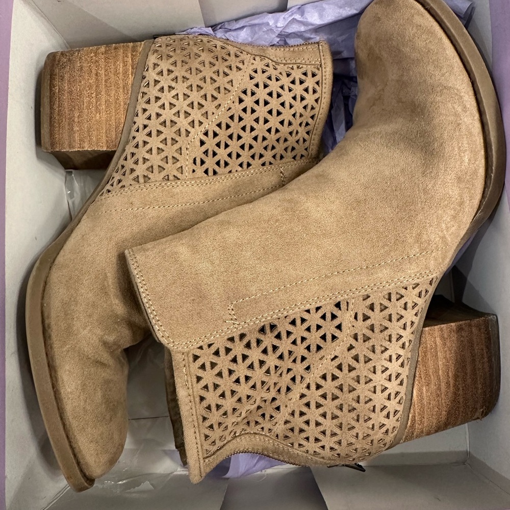 Tan Madden Girl Faux Suede Ankle Boots